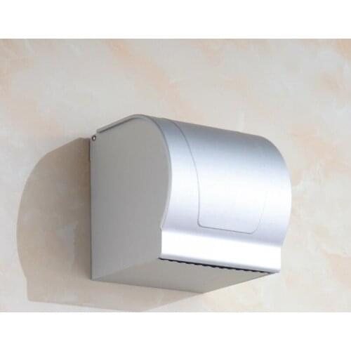 1pc Space Aluminum Paper Holder Roll Paper Toilet Paper Box Waterproof Box Bathroom Shelf