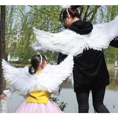 Childrens White Feather Angel Wings for Dance Party Cosplay Costume Stage Show Weddings Fancy Party Carnival Holiday Dress