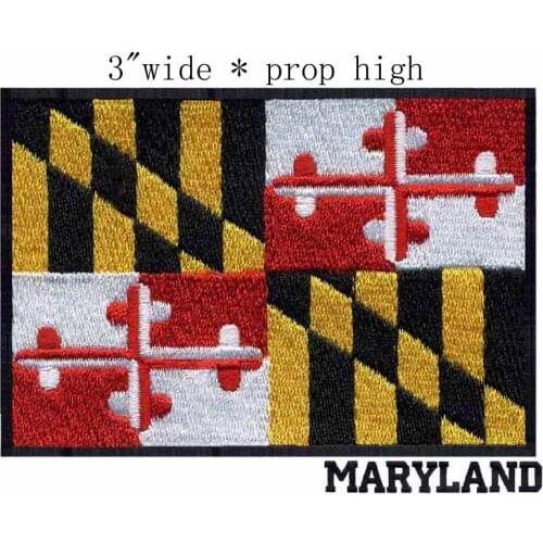 Maryland Flag 3"wide embroidery patch for ribbon/battlestar galactica/square