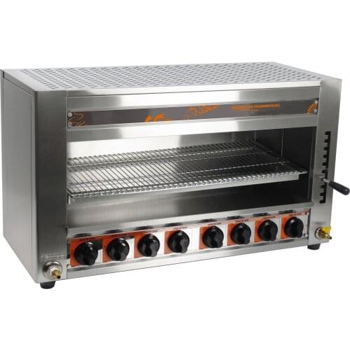 8 Head Gas Infrared Ray Stove Energy Saving Smoke Free Barbecue Commercial Fish Furnace Deluxe Box Design