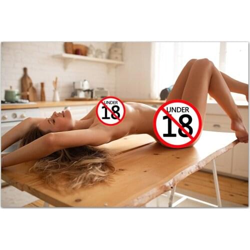 Hot Beauty in the Kitchen Canvas Painting Wall Art Poster Modern Picture Home Decor