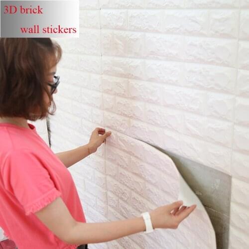 Hot sale PE Foam 3D Wallpaper DIY Wall Stickers Wall Decor Embossed Brick Stone Wallpaper Room House 60X30X0.8 cm Poster