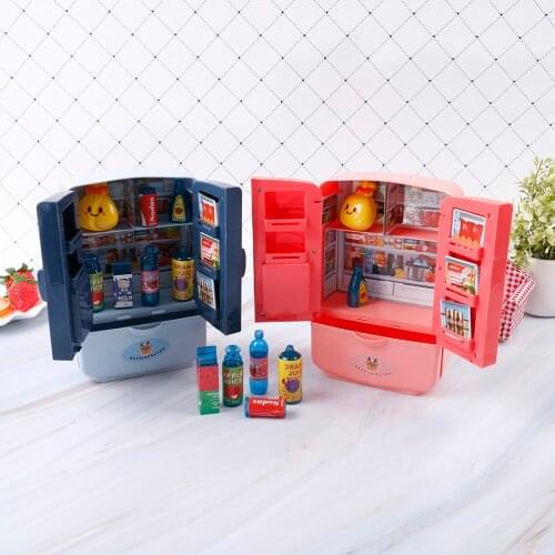 1 set Simulation Of Kitchen Refrigerators Cabinets Sensitive Educational Home Appliance Toys Role Play Fridge Toy
