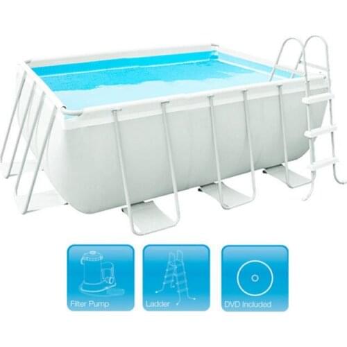 Customized Rectangular Metal Steel Frame Swimming Pool For Sale easy set-up and removable pool for outdoor
