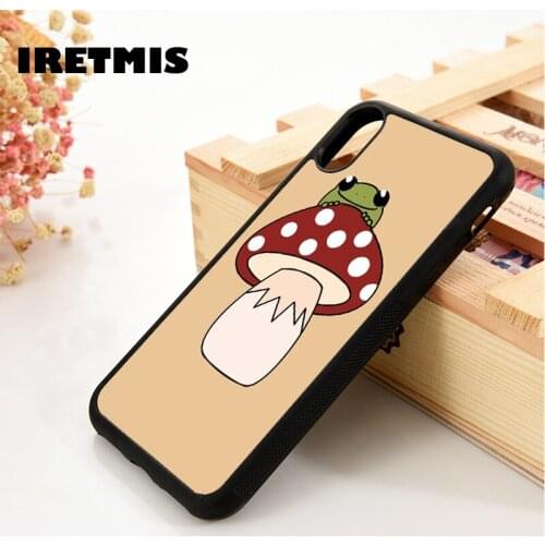 Iretmis 5 5S SE 6 6S TPU Silicone Rubber Phone Case Cover for iPhone 7 8 Plus X Xs 11 12 MINI Pro Max XR Mushroom Frog