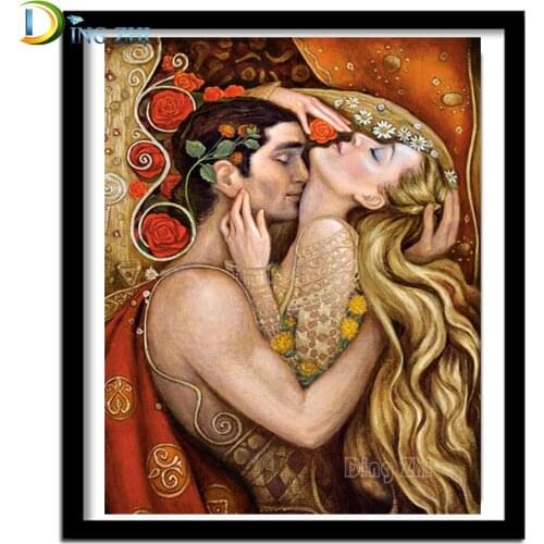 American Sexy Couple Pictures 5D DIY Diamond Painting Nude Woman Flower Rhinestones Full Square Embroidery Round Drill Home Gift