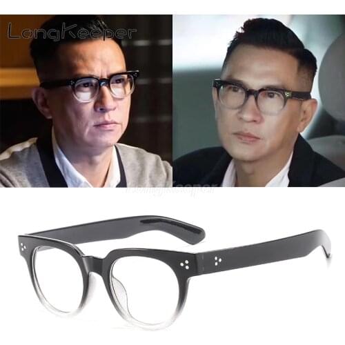 LongKeeper 2021 Cat Eye Glasses Frame Men Women Black Eyeglasses Fashion Retro Round Clear Lens Optical Spectacle Glasses