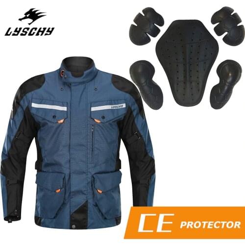 LYSCHY Motorcycle Jacket Waterproof Oxford Cloth Motocross Racing Clothing Professional Cycling Jacket Suit with Protection Gear