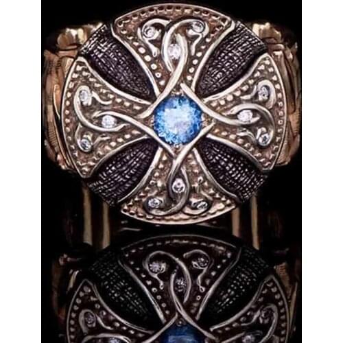 2021 Trend Retro Mens Ring Punk Style Cross Flower Neo-Gothic Domineering Ring Fashion Jewelry Wholesale Personality Charm Gift