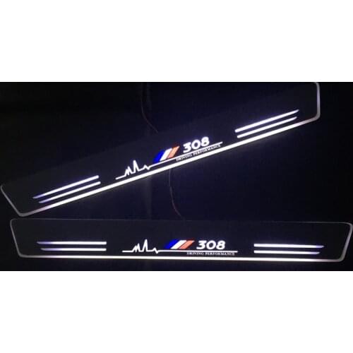 Welcome Pedal Lights For Peugeot 308 Sedan 2008 - 2018 2019 Pedal car Door Sill Pathway Lamps led thresholds scuff plates AUTO