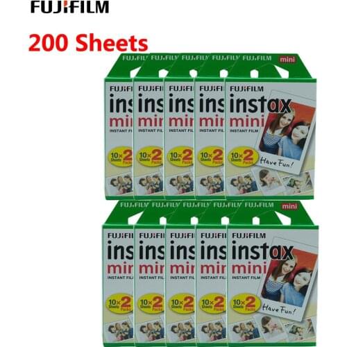 Original Fujifilm Instax Mini Film 200 Sheets Instant Photo Paper For Fuji Instax Mini 9 8 25 90 7S Instant Camera White Film