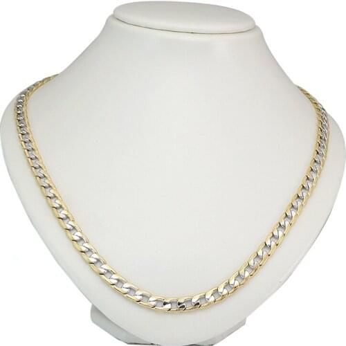 5MM 7.5MMGold Stainless Steel Flattened Curb Link Chain Necklace 60CM Long