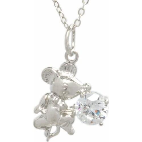 1PCS Chinese Zodiac Jewelry Necklace Lovely Mouse Pendant Necklace High-grade Sweater Chain Girl Valentine Gift Fine Jewelry Set