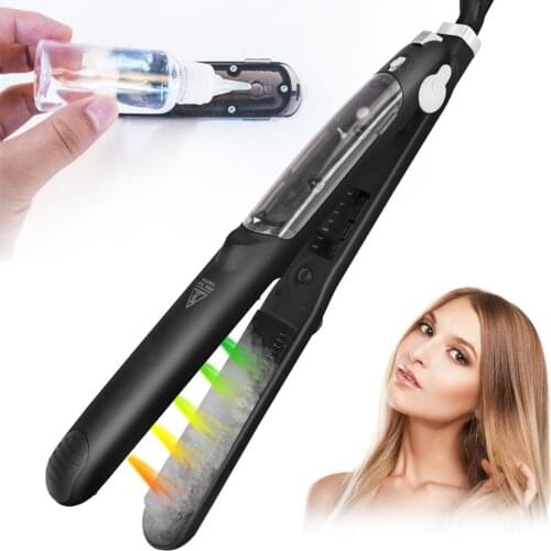 Steam Hair Straightener Ceramic Flat Iron Vapor Plate Wet/Dry Led Temperature Control Ferro Hair Iron Steamer Styling Tool