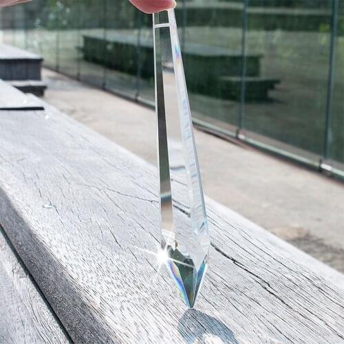 H&D Crystal Clear Icicle Prism 5.8inch Window Hanging Suncatcher Home Wedding Decoration,Party Decor,Holiday Ornament Gift