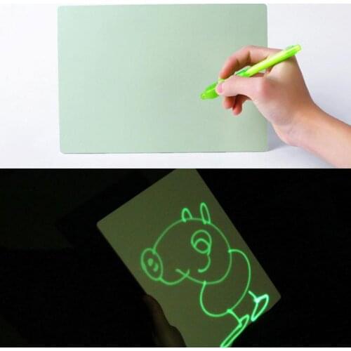 PVC A4 Draw with Light in Darkness Childrens Sketchpad Toys Luminous Drawing Board