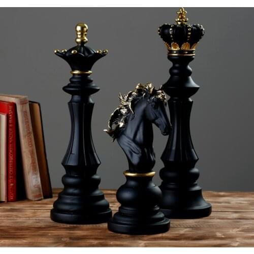 Luxury Chess Set Home Decoration Resin Chess Pieces Family Board Games International Chess Figurines Chessmen Pendulum Ornaments