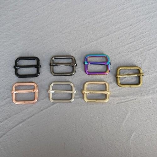 100 Pcs 25mm DIY Dog Collar Metal Adjustable Buckle Webbing Belt Buckle Handbag Bag Pet Product Durable Adjuster 7 Colors 25-LX