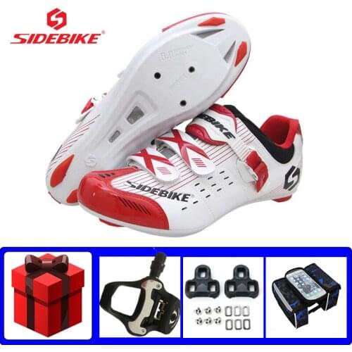 SIDEBIKE Road Cycling Sneakers Sapatilha Ciclismo Breathable Self-locking Bicicleta Triatlon Racing Bicycle Shoes Wear-resistant