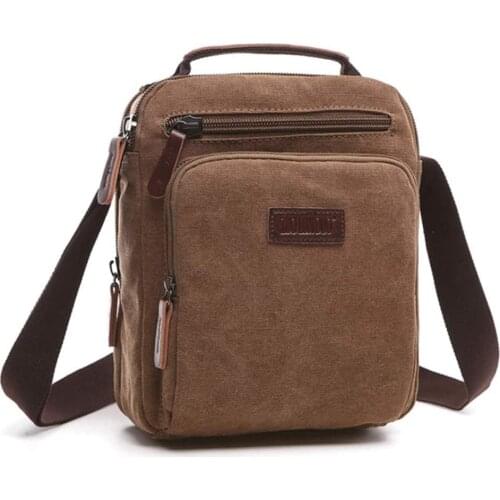 Messenger Bag with Multiple Pockets, Men Crossbody Bag, Canvas Tablet Bag, Travel School Shoulder Side Bag Fits Ipad, Tablet