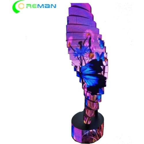 DIY custom shape led sign flexible soft RGB led module p2.5 , round pillar square pillar led video wall