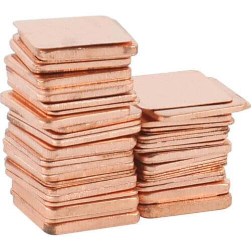 100 Pcs /set 15*15mm Thermal Conductive Pad Copper Mat 0.1/0.3/0.4/0.5/0.6/0.8/1.0/1.2/1.5/2.0 Cooling Copper