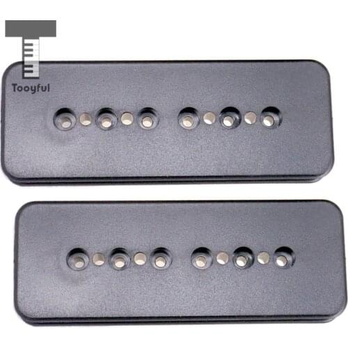 Tooyful 2Pcs Black Guitar Pickup Slug Bobbin Cover 50/52mm Hole Spacing for p90 Guitar Pickup