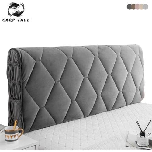 All-Inclusive Headboard Cover Velvet Fabric Solid Thicken Bed Head Cover Luxury Soft Bed Back Dust Protector for Home Hotel