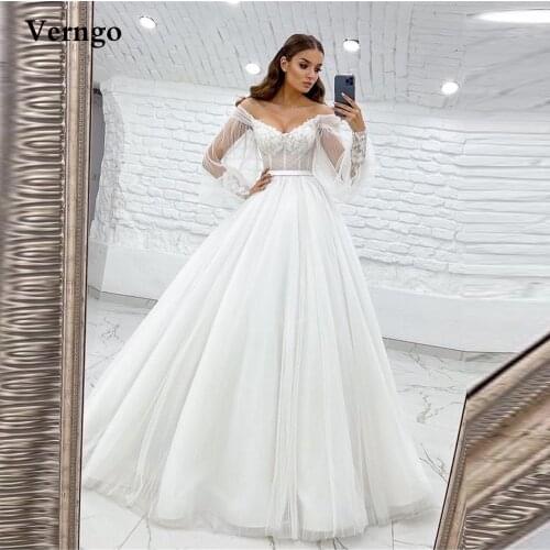 Verngo Long Sleeve Wedding Dresses