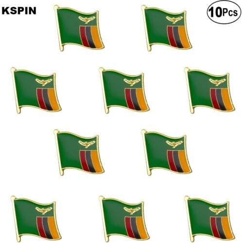 Zambia Flag Lapel Pin Flag badge Brooch Pins Badges 10Pcs a Lot