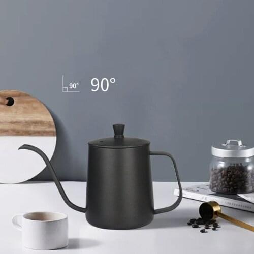 1PCS Stainless Steel Mounting Bracket Hand Punch Pot 350-600ml Coffee Pots Drip Gooseneck Spout Long Mouth Coffee Kettle Teapot