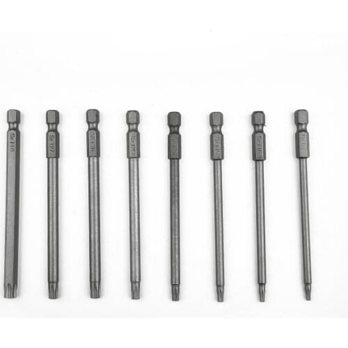 1 Pcs Magnetic Screwdriver Bit Torx Screw Bit 100mm Long T8,T10,T15,T20,T25,T27,T30,T40 For Hand Repair Tools