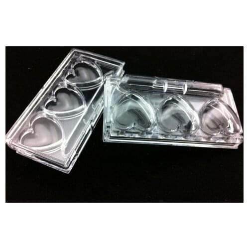 10/30/50pcs Clear Heart Shaped Plastic Eyeshadow Beauty Compact Case, Portable Makeup Lipstick Sub Container, Empty Blusher Case