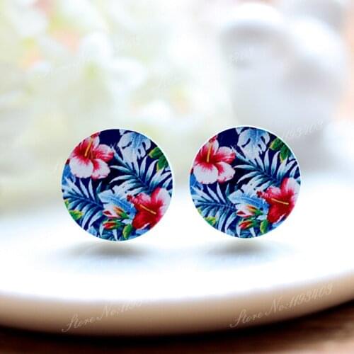 16mm Flower Round High Quality Photo Wood Laser Cut Cabochon to make Rings, Earrings,Bobby pin,Necklaces, Bracelets-(WEH-85)
