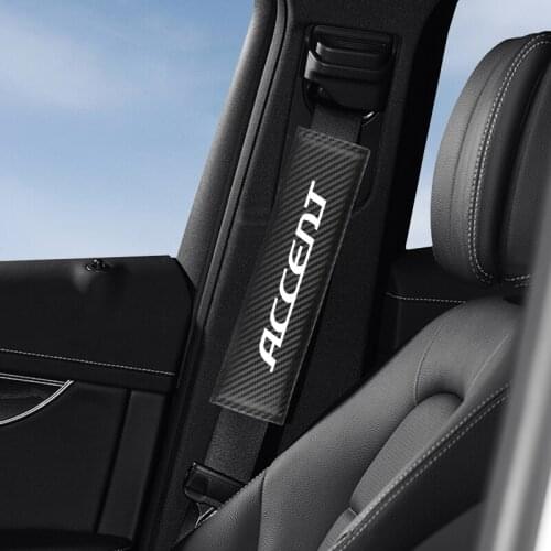 2pcs Carbon fiber pattern car seat belt shoulder protector cover case for HYUNDAI ACCENT Car Styling