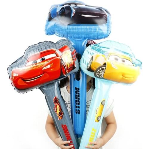 3pcs/lot cars Theme Aluminium Foil The balloon hammer Kids Birthday Party Decorations Supplies Inflatable Balloons