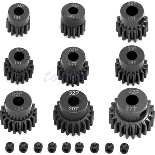 32DP 5mm 13T 14T 15T 16T 17T 18T 19T 20T 21T Metal Pinion Motor Gear for 1/8 RC HSP HPI Crawler Buggy Truck Car