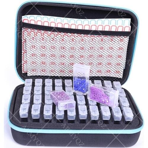 40 Bottles Diamond Painting Box Tool Container Storage Box Carry Case Holder Hand Bag ZipperDiamond Cross Stitch Accessories