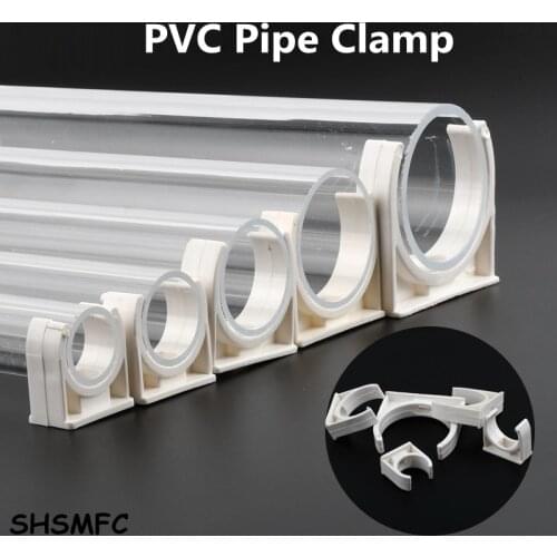 5-50Pcs 20mm-50mm White PVC Pipe Clamp U Type Pipe Strap Garden Irrigation Water Connector Aquarium Adapter Clip Pipeline