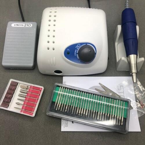 65W 45000RPM Electric Nail Drill BTMachine Strong 210 plus 105L 2.35mm Model Manicure Pedicure Nail File Bit Nail Art Equipment