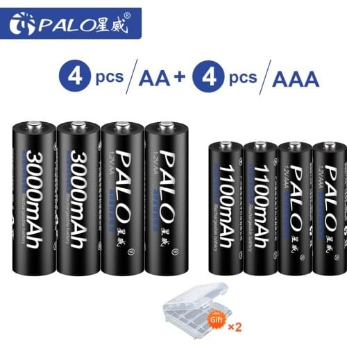 PALO 1.2V AA+AA Rechargeable Battery 1.2V Ni-MH Rechargeable Battery AA AAA Battery For Toys Cameras flashlights Microphone etc