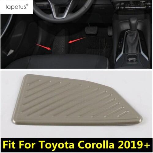 Lapetus Accessories Fit For Toyota Corolla 2019 - 2021 Left Footrest Pedal Plate Non-Slip Foot Rest Pedal Molding Cover Kit Trim