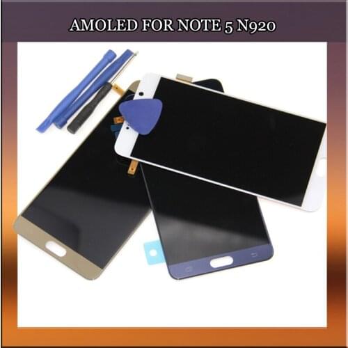 Amoled LCD For Samsung Galaxy Note 5 N920A N920 N920F N920C N920G LCD Display Touch Digitizer Sensor Glass Assembly