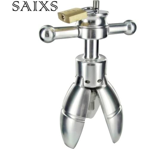 Anal Stretching open tool Adult SEX Toy Stainless Steel Anal Plug With Lock Expanding Ass Appliance Sex Toy Drop shipping