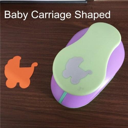 Free Ship big baby carriage shape foam hole punches paper cutter for greeting card handmade Stroll furador scrapbook craft punch