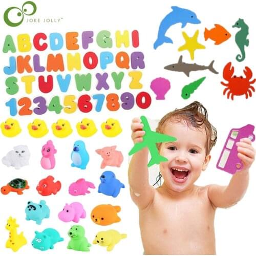 1Set Alphanumeric Letter EVA Puzzle & Animals Fish Soft Rubber Water Bath Toys Kids Baby Bathroom Educational Bathing Toy ZXH
