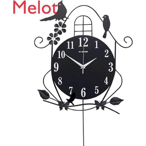 Clock Wall Clock Bird Modern Personality Decoration Pocket Watch Simple Atmospheric Swing Mute Luminous Clock