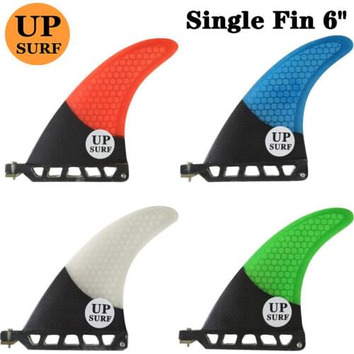 Surfboard Single Fin UPSURF logo central fin Fibreglass 6"Fins SUP Board Quilhas Fins