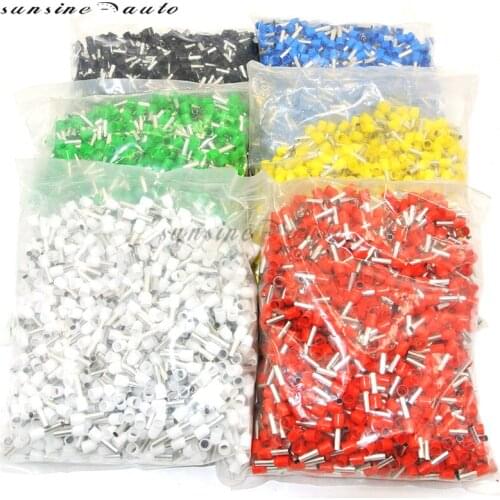 E6012 1000pcs 10 AWG 6mm2 Insulated Cord End Terminal Wire Ferrules
