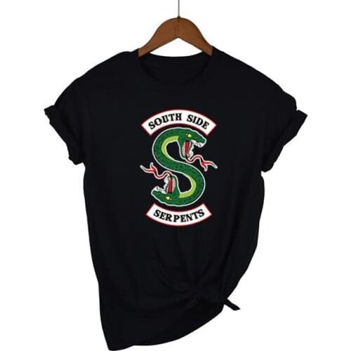 Riverdale Southside Serpents Harajuku T Shirt Women South Side Serpents Snake Print T-shirt Ullzang Tshirt 90s Top Tees Female